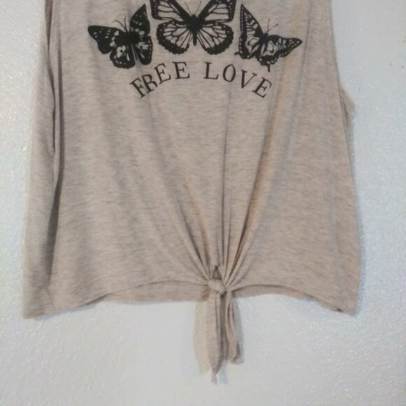 Dirtee Laundry women's size L oatmeal & black top - Picture 3 of 13